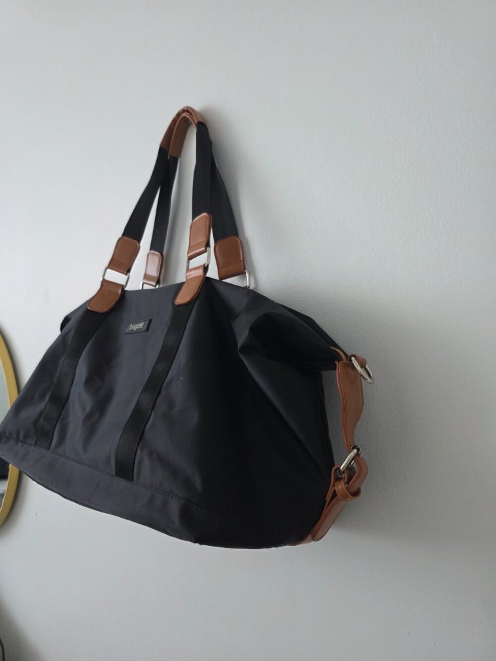 Bugatti Black & Brown Weekender Duffel Bag | Travel & Gym Bag - Picture 5 of 11